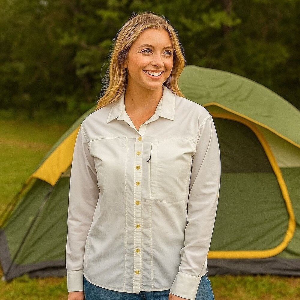 Mountain Hardware Vented Button Down Outdoors Cam… - image 1